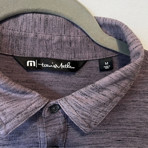 Travis Mathew polo shirt Medium Purple Short sleeve Mens Cotton blend Golf - Picture 5 of 7